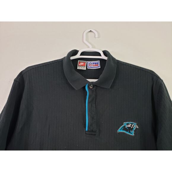 (Ju) Vintage Nike NFL PRO-LINE POLO Shirt Men's Size XL Carolina Panthers Black - Picture 2 of 7